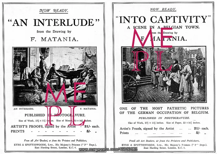 : Adverts for Matania WW1 prints in The Sphere : Adverts for Matania WW1 prints in The Sphere