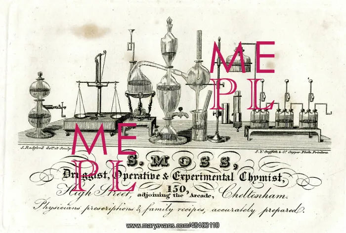 : Advert,s Moss, Druggist and Chemist, Cheltenham : Advert,s Moss, Druggist and Chemist, Cheltenham