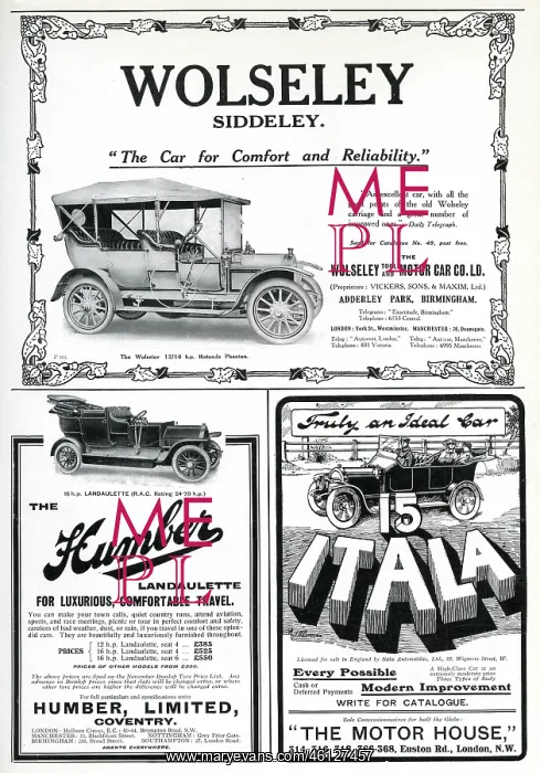 : Adverts for motoring 1910 : Adverts for motoring 1910