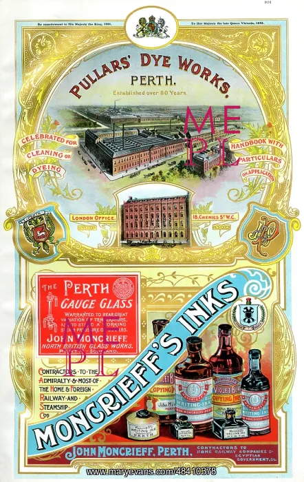 : Adverts, Pullars Dye Works, Moncrieff's Inks : Adverts, Pullars Dye Works, Moncrieff's Inks