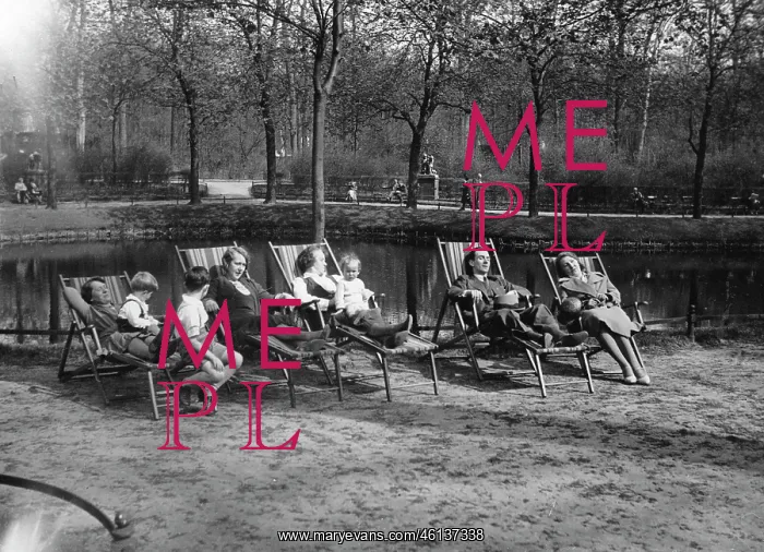  : Adults and children at sunbathing in