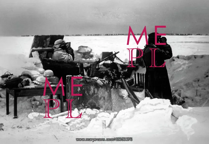 : Advance machine gun post at the Eastern front, 1942 : Advance machine gun post at the Eastern front, 1942
