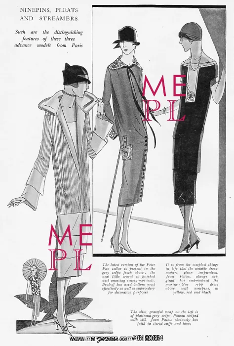 : Three advance models from Jean Patou, Paris, 1925 : Three advance models from Jean Patou, Paris, 1925