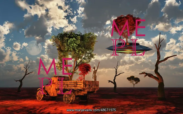 : Advanced aliens planting healthy trees on to a : Advanced aliens planting healthy trees on to a