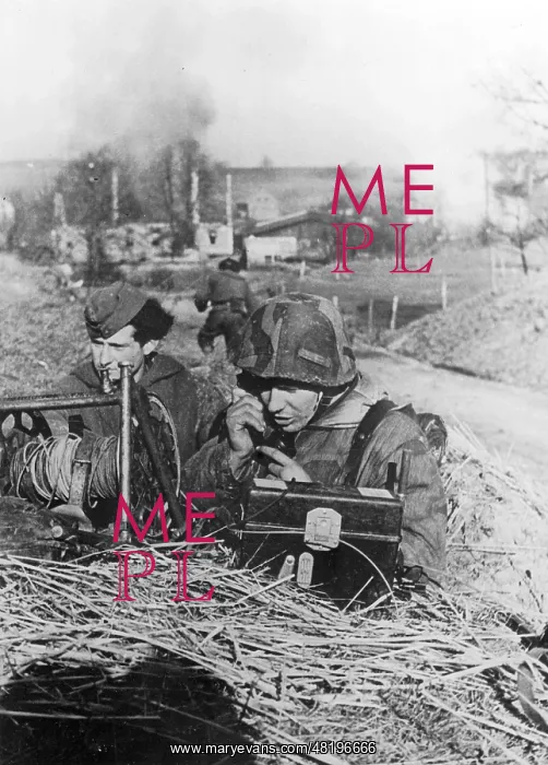 : Advancing German artillery observer during combat in Silesia : Advancing German artillery observer during combat in Silesia