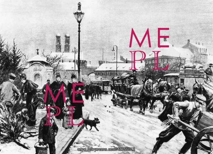 : Advent season on the Stachus, around 1900 : Advent season on the Stachus, around 1900