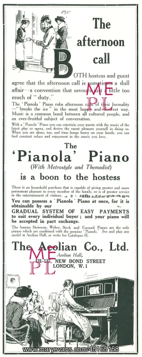: Aeolian Pianola Advertisement : Aeolian Pianola Advertisement