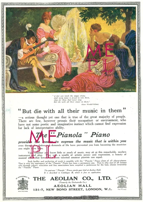 : Aeolian Pianola Advertisement : Aeolian Pianola Advertisement