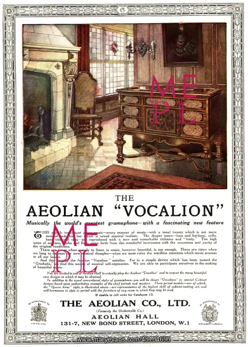 : The Aeolian Vocalion Advertisement : The Aeolian Vocalion Advertisement