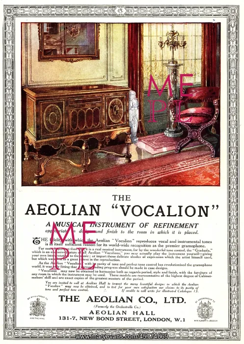 : The Aeolian Vocalion Advertisement : The Aeolian Vocalion Advertisement