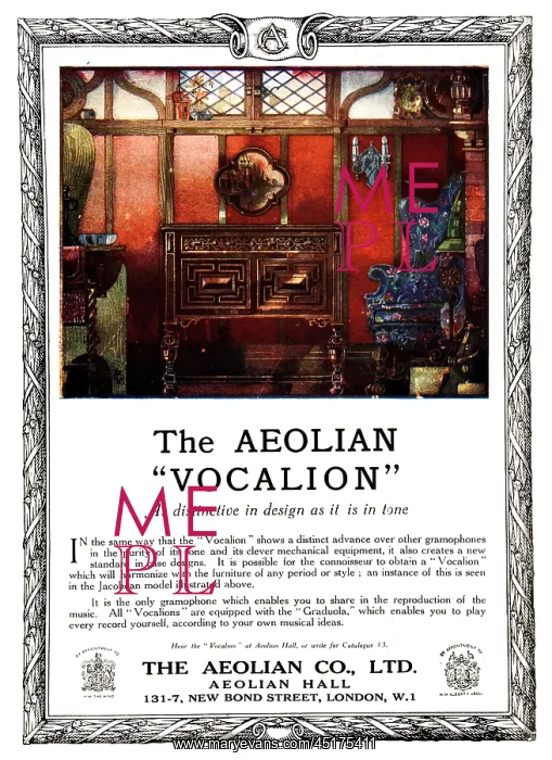 : The Aeolian Vocalion Advertisement : The Aeolian Vocalion Advertisement