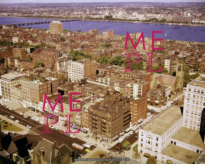 : Aerial of Back Bay View To Cambridge and Massachusetts : Aerial of Back Bay View To Cambridge and Massachusetts