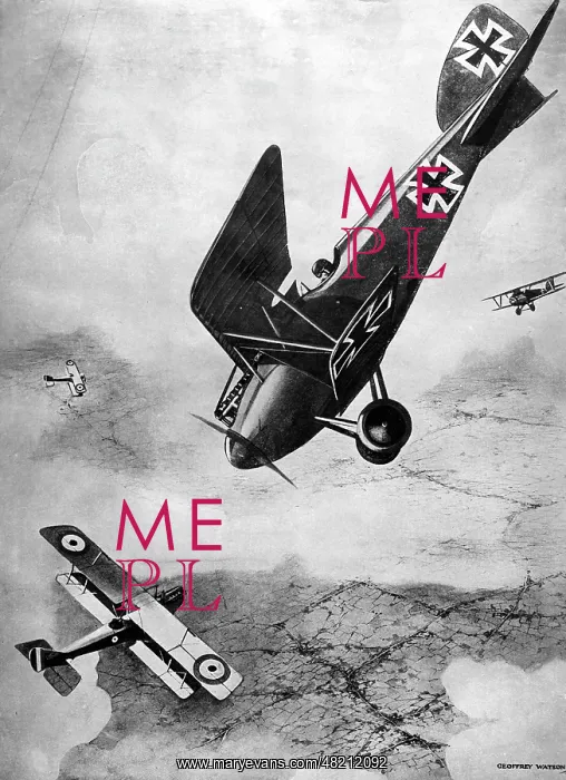: Aerial combat between German and British airplanes, 1918 : Aerial combat between German and British airplanes, 1918