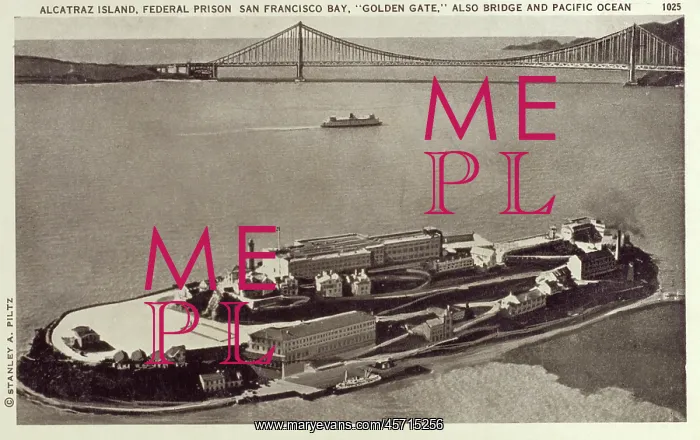 : Aerial view of Alcatraz Island Prison : Aerial view of Alcatraz Island Prison