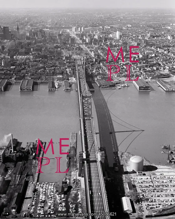 : Aerial View Ben Franklin Bridge : Aerial View Ben Franklin Bridge
