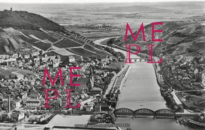 : Aerial view of Bingen am Rhein, Germany : Aerial view of Bingen am Rhein, Germany