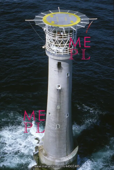 : Aerial view of Bishop Rock Lighthouse, Isles of Scilly : Aerial view of Bishop Rock Lighthouse, Isles of Scilly