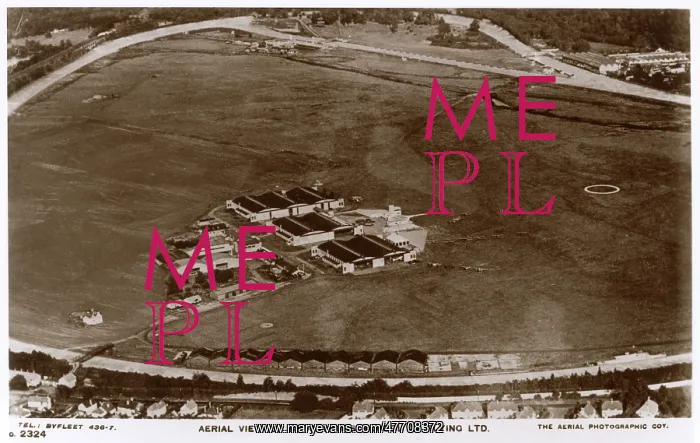 : Aerial view, Brooklands School of Flying Ltd, Surrey : Aerial view, Brooklands School of Flying Ltd, Surrey