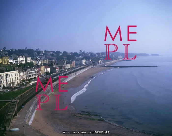 : Aerial view of the coast at Dawlish, Devon : Aerial view of the coast at Dawlish, Devon