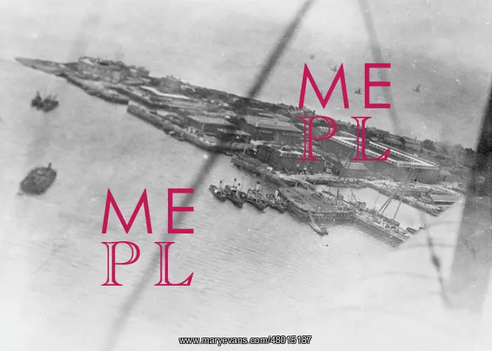 : Aerial view of Cuxhaven, Germany, WW1 : Aerial view of Cuxhaven, Germany, WW1