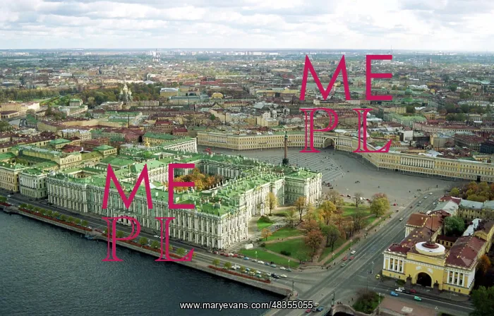 : Aerial view of Dvortsovaya - Palace Square in : Aerial view of Dvortsovaya - Palace Square in