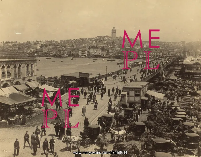 : Aerial view of the Galata Bridge, Istanbul : Aerial view of the Galata Bridge, Istanbul