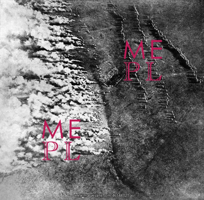 : Aerial view of a German gas-attack : Aerial view of a German gas-attack