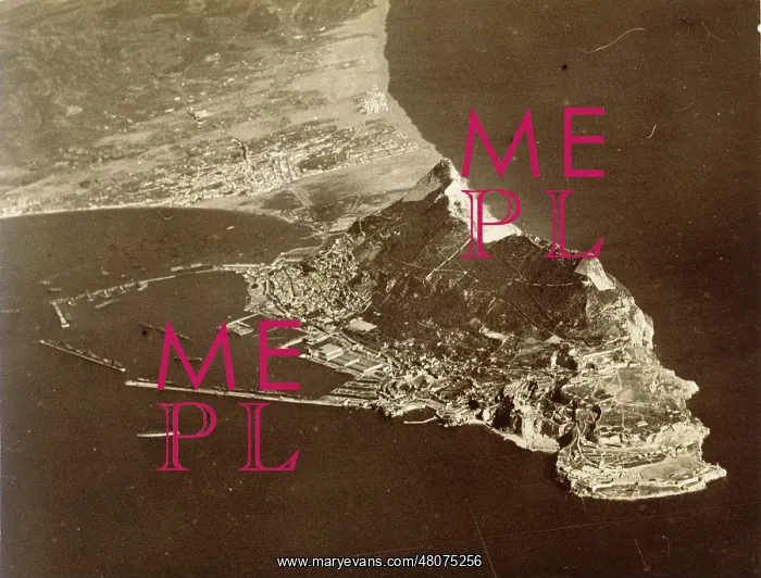 : Aerial view of Gibralter, c 1928 : Aerial view of Gibralter, c 1928
