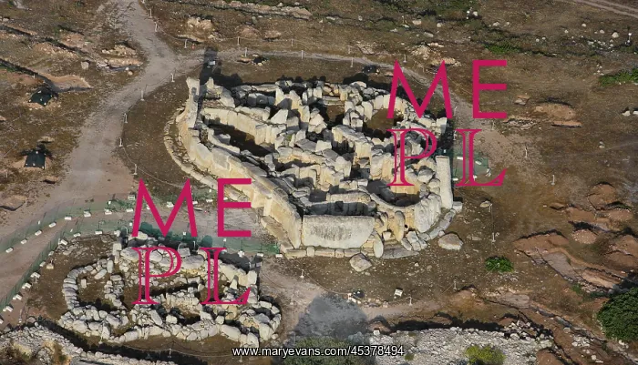 : Malta. Aerial view of the Hagar Qim Temple complex : Malta. Aerial view of the Hagar Qim Temple complex