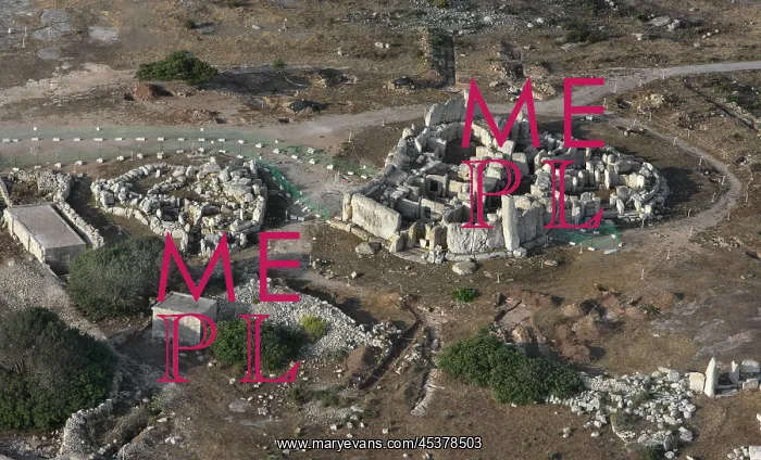 : Malta. Aerial view of the Hagar Qim Temple complex : Malta. Aerial view of the Hagar Qim Temple complex