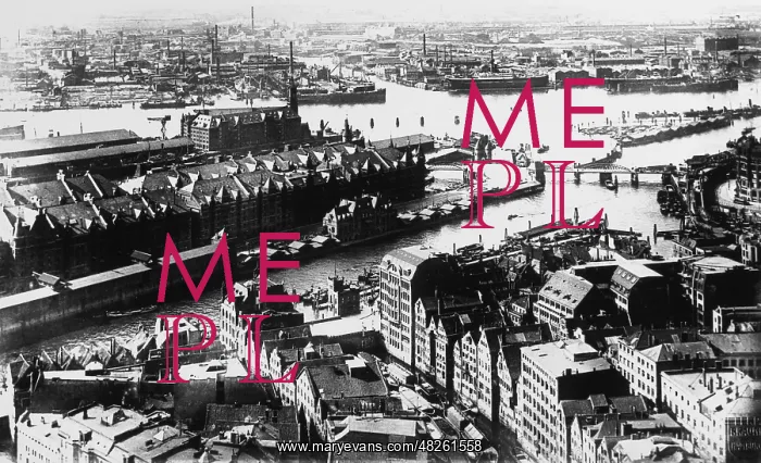 : Aerial view of Hamburg, Germany : Aerial view of Hamburg, Germany