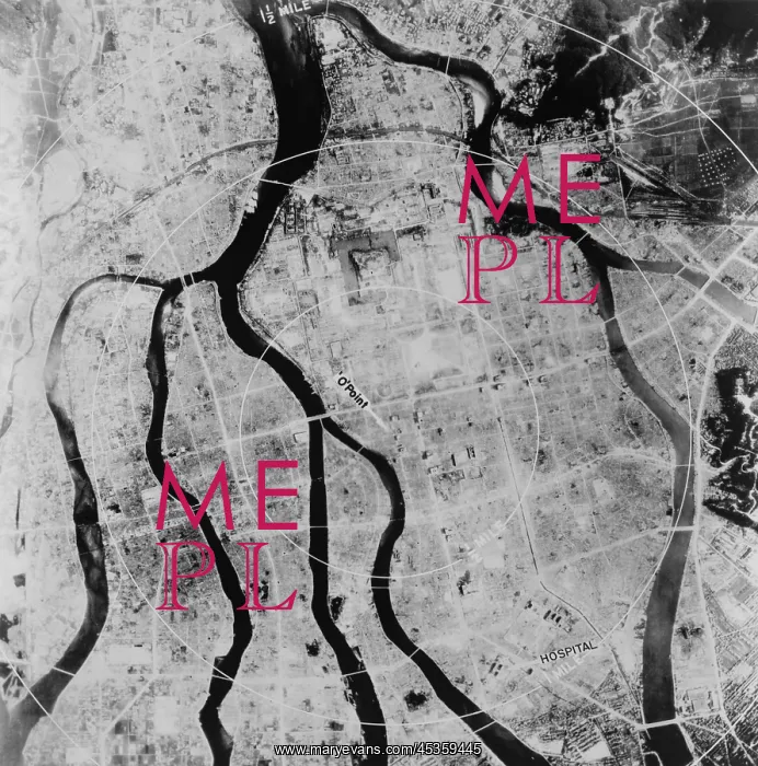 : Aerial view of Hiroshima after the atomic bombing : Aerial view of Hiroshima after the atomic bombing