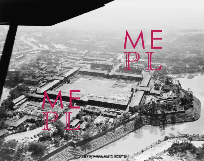 : Aerial view of the Imperial Palace grounds in : Aerial view of the Imperial Palace grounds in