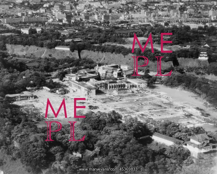 : Aerial view of the Imperial Palace in Tokyo, after : Aerial view of the Imperial Palace in Tokyo, after