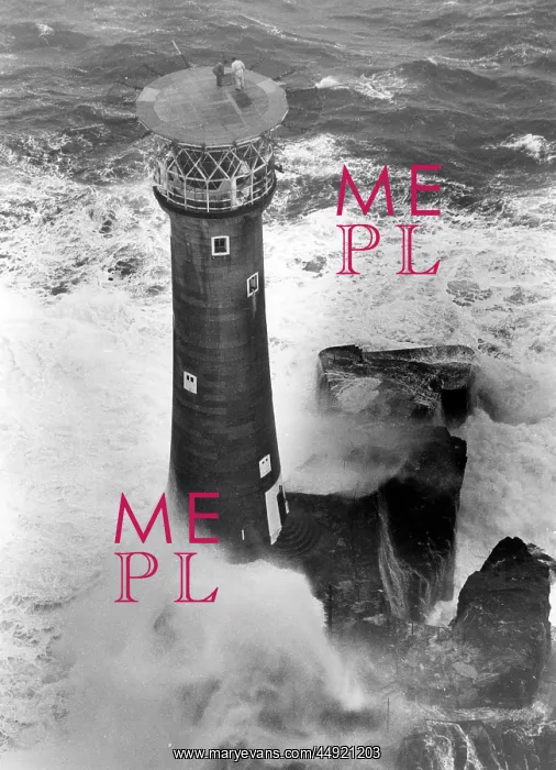 : Aerial view of Longships Lighthouse, off Lands End, Cornwall : Aerial view of Longships Lighthouse, off Lands End, Cornwall