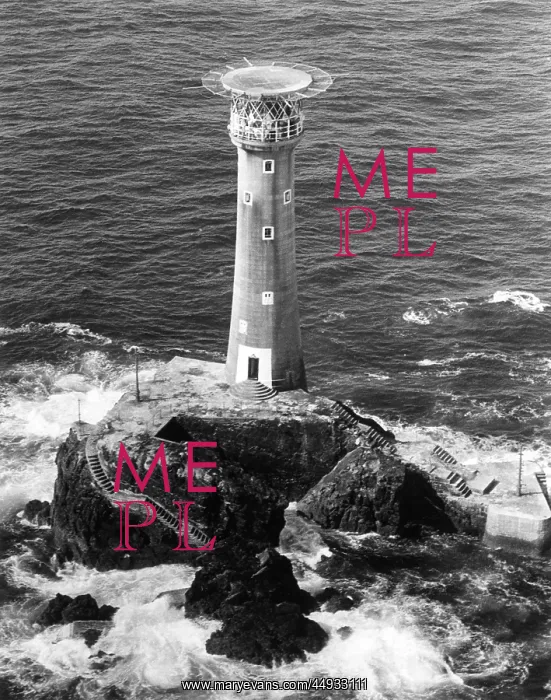 : Aerial view of Longships Lighthouse, off Lands End, Cornwall : Aerial view of Longships Lighthouse, off Lands End, Cornwall