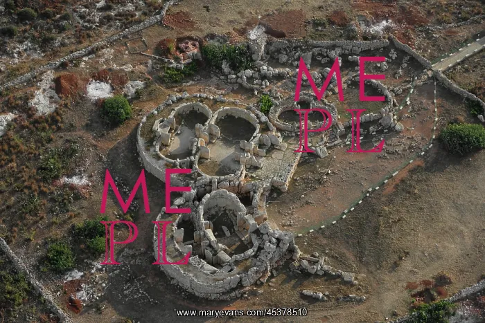 : Malta. Aerial view of the Mnajdra Temple complex
