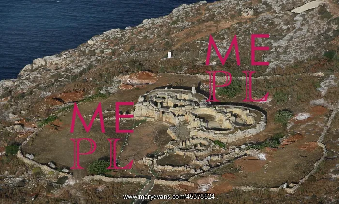 : Malta. Aerial view of the Mnajdra Temple complex : Malta. Aerial view of the Mnajdra Temple complex