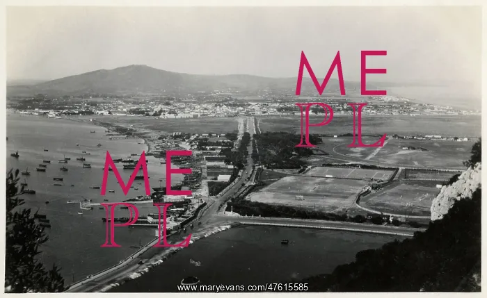 : Aerial view of North Front, Gibraltar : Aerial view of North Front, Gibraltar
