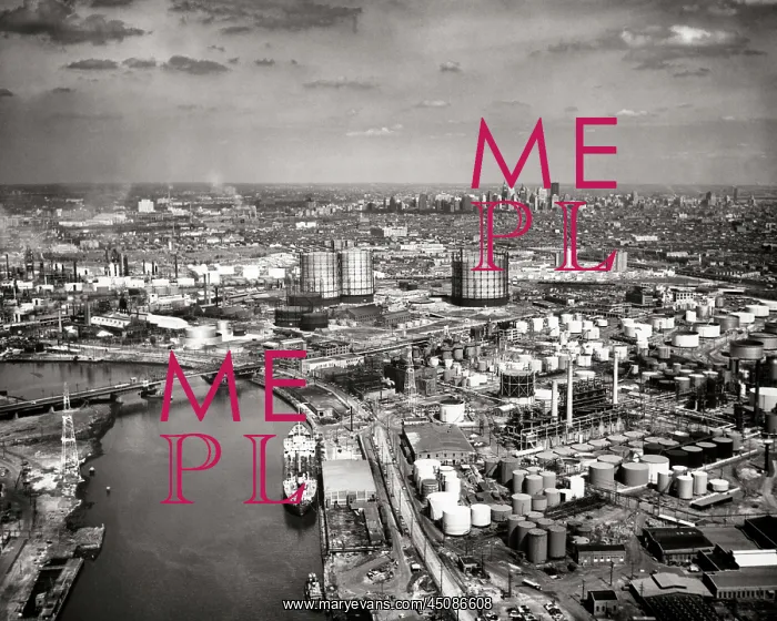 : Aerial View of Oil Refineries Along Schuylkill River : Aerial View of Oil Refineries Along Schuylkill River