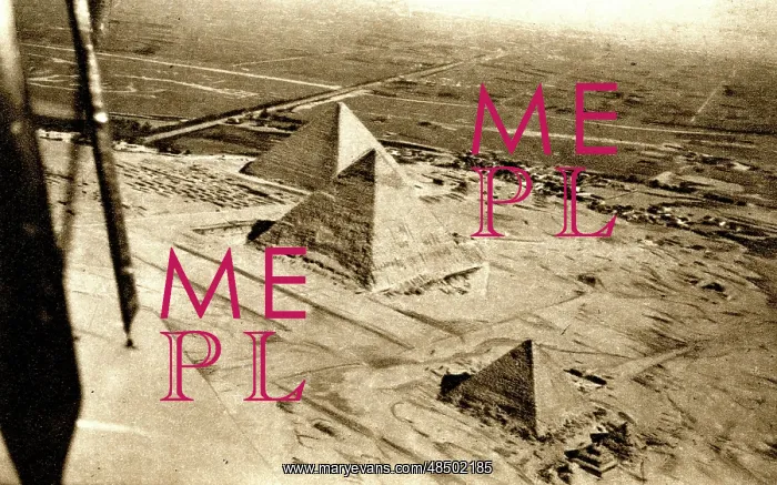  : Aerial view, Pyramids at Giza, Egypt