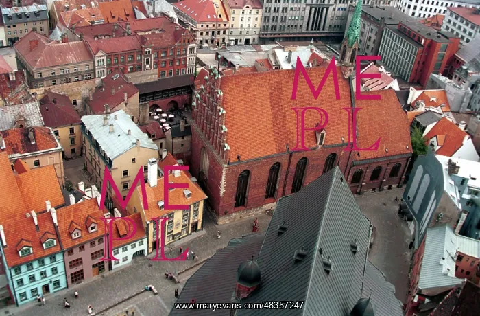 : Aerial view of Riga, capital of Latvia, 1994 : Aerial view of Riga, capital of Latvia, 1994