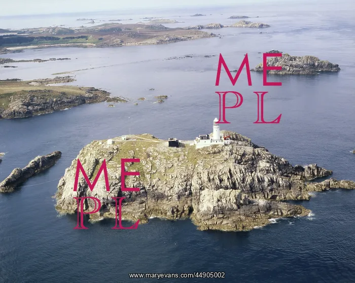 : Aerial view of Round Island, Isles of Scilly : Aerial view of Round Island, Isles of Scilly