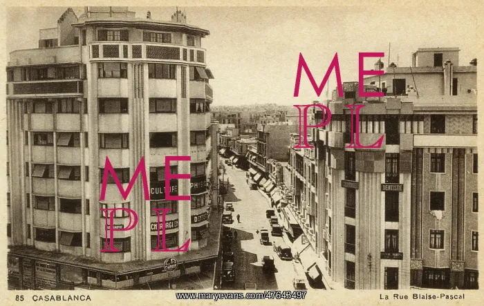 : Aerial view of Rue Blaise-Pascal, Casablanca, Morocco : Aerial view of Rue Blaise-Pascal, Casablanca, Morocco