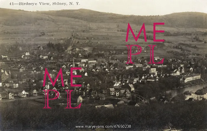 : Aerial view, Sidney, Delaware County, NY State, USA : Aerial view, Sidney, Delaware County, NY State, USA