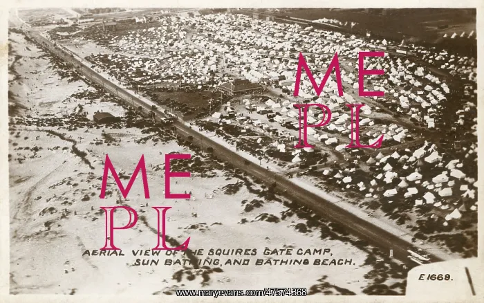: An aerial view of the Squires Gate Camp, Blackpool : An aerial view of the Squires Gate Camp, Blackpool