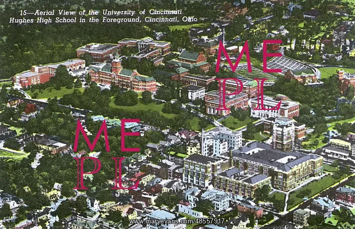  : Aerial view, University and School, Cincinnati, Ohio, USA