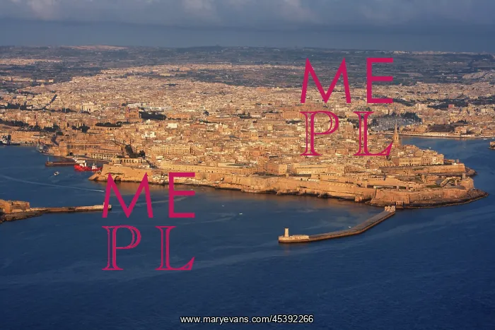: Malta. Aerial view of Valletta, Malta, featuring the harbours : Malta. Aerial view of Valletta, Malta, featuring the harbours