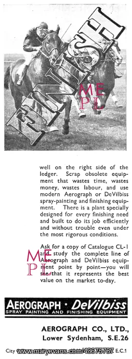 : Aerograph DeVilbiss Paint Spraying Equipment 1933 : Aerograph DeVilbiss Paint Spraying Equipment 1933