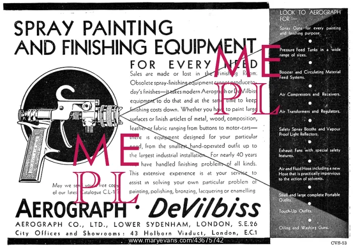 : Aerograph DeVilbiss Paint Spraying Equipment : Aerograph DeVilbiss Paint Spraying Equipment
